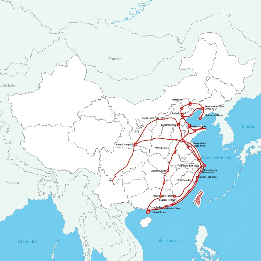 China rail network map